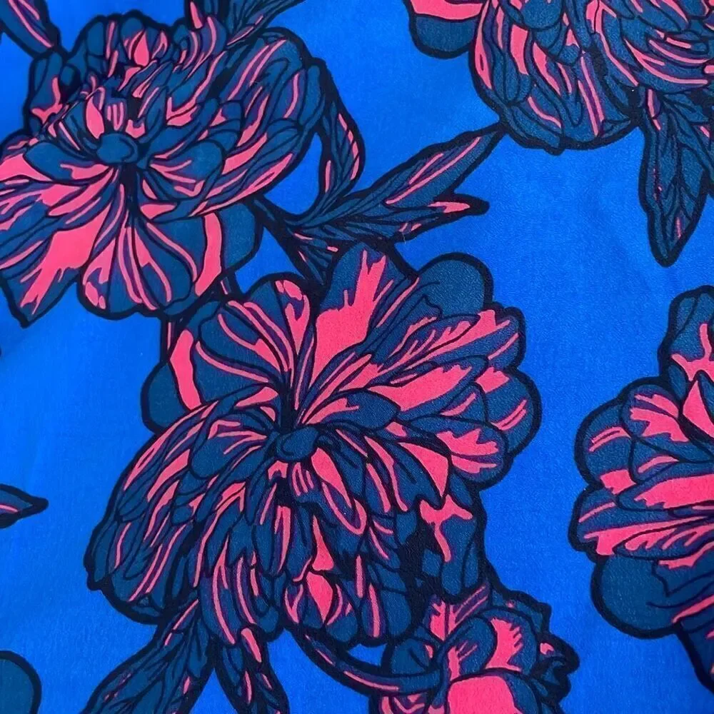 J. Crew Blue Pink Modern Floral Print Camisole - Size 0